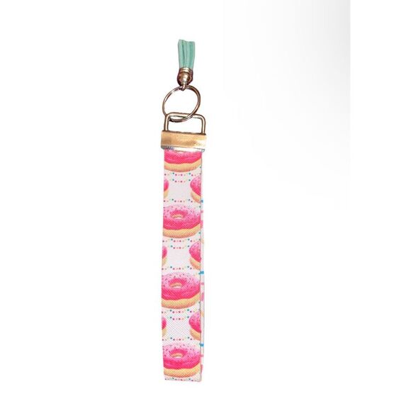 ☀️3/$12☀️ Doughnut and Sprinkle Wristlet Keychain with Blue Tassel - Picture 1 of 4